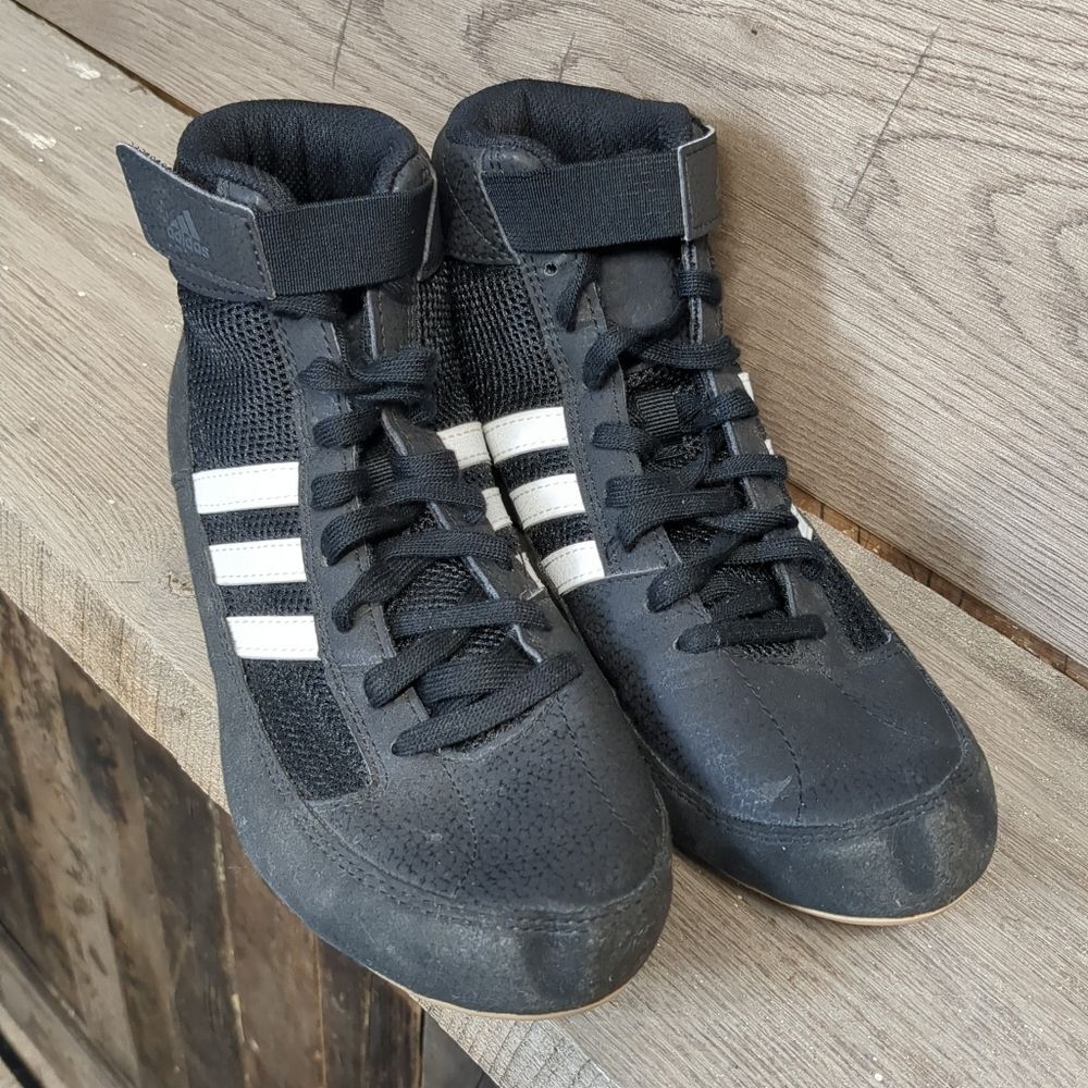 Adidas Wrestling HVC2 Shoes Youth Boys Size 5 AQ3327 - Picture 2 of 10